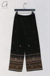 SWAYING 25 Early Spring V-neck snowflake jacquard pullover / straight pants SW-SW25PS3B11-HEI Black pants SW25PS1T13